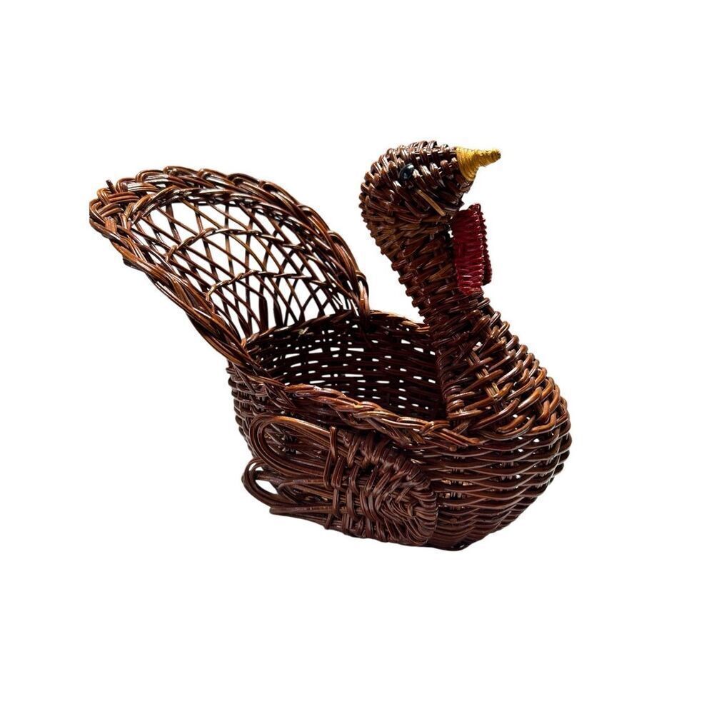Wicker Turkey John Henry Basket Thanksgiving